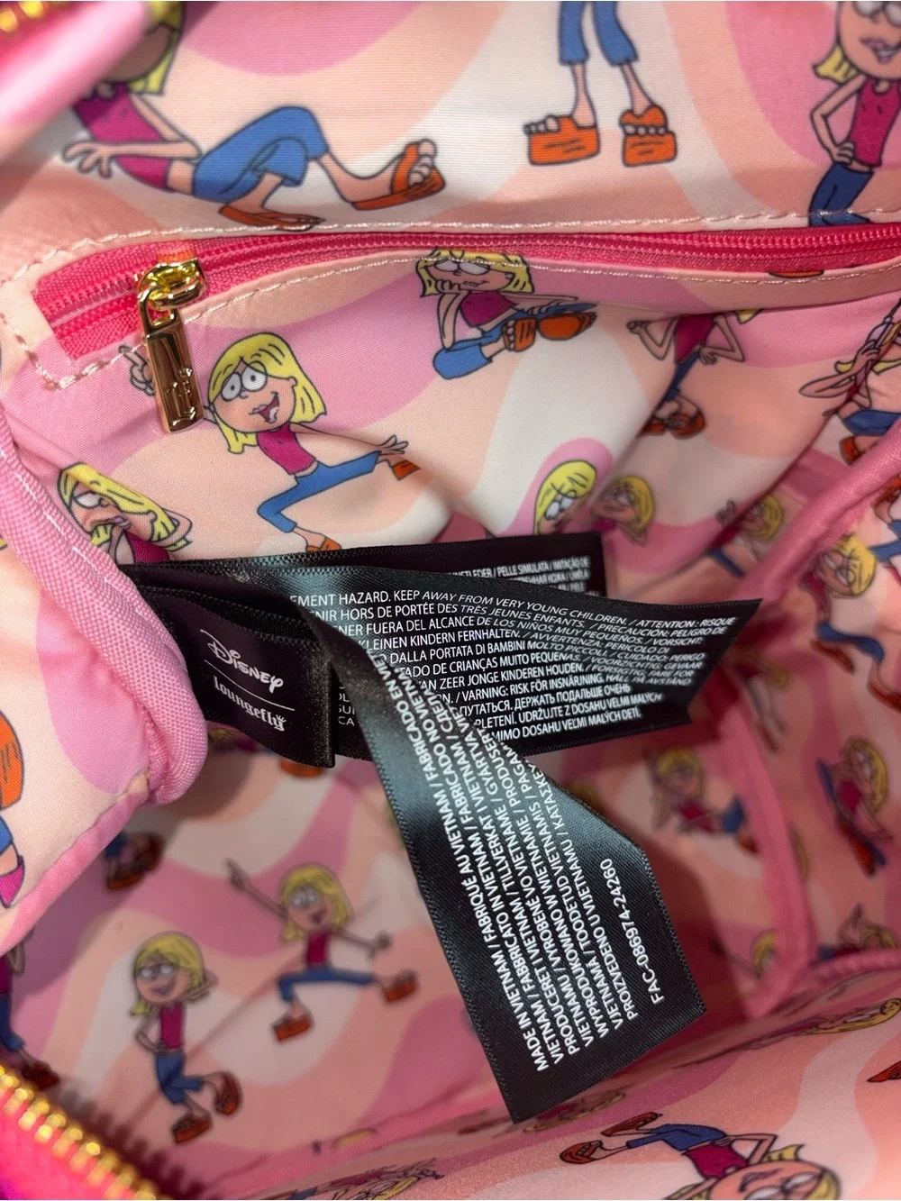 Loungefly Lizzie McGuire Pink & Yellow Cartoon Character Mini Backpack Disney